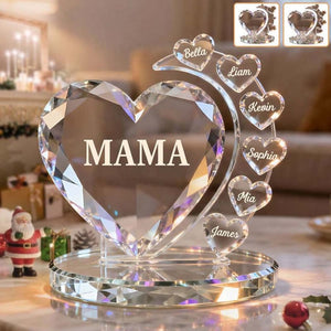 Best Mom/Nana Ever - Personalized Heart-Shaped Crystal Acrylic Plaque