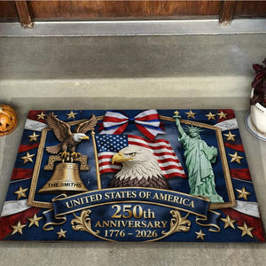 USA 250th Anniversary - Personalized Patriot Doormat