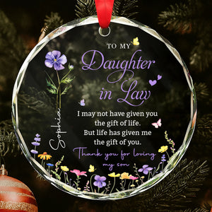 To My Daughter In Law - Personalized Glass Ornament - Gift For Daughter In Law