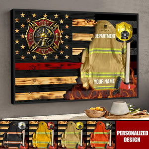 Personalized Firefighter Gear & Helmet Poster