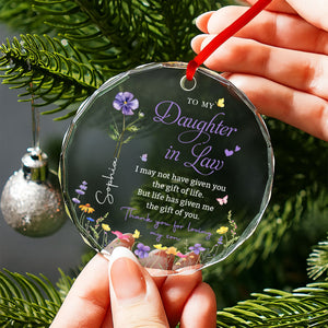 To My Daughter In Law - Personalized Glass Ornament - Gift For Daughter In Law