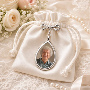 Custom Photo Teardrop Pin - Personalized Memorial Sympathy Gifts For Grooms - Carried In My Heart Always