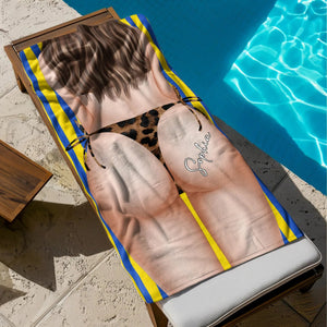 Personalized Beach Towel - Funny Big B*tt Illusion for Girls Beach Trip