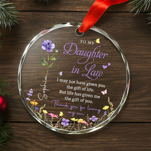 To My Daughter In Law - Personalized Glass Ornament - Gift For Daughter In Law