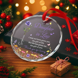 To My Daughter In Law - Personalized Glass Ornament - Gift For Daughter In Law