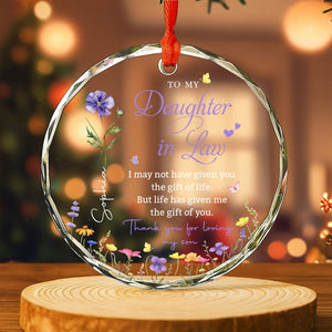 To My Daughter In Law - Personalized Glass Ornament - Gift For Daughter In Law