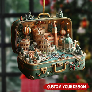 Personalized Traveling Suitcase Ornament