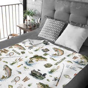 Personalized Fishing Blanket Blanket - Gift For Fishing Lovers