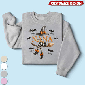 Grandma Life Witch 3D Effect Personalized Halloween Sweatshirt