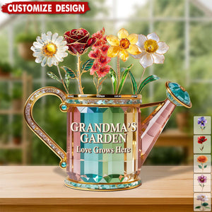 Personalized Grandma Birth Month Flowers Acrylic Plaque - Gifts For Grandma
