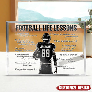 Personalized American Football Life Lessons Acrylic Plaque - Gift For American Football Lovers