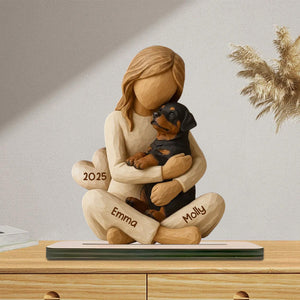 With My Dog - Personalized Standing Wooden Plaque - Gift For Dog Lovers