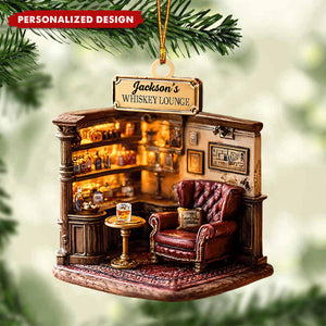 Personalized Whiskey Lounge Ornament-Gift for Whiskey Lovers