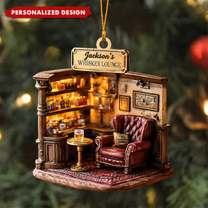 Personalized Whiskey Lounge Ornament-Gift for Whiskey Lovers