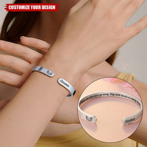 Memorial Personalized Custom Bangle Bracelet Cuffs - Sympathy Gift For Family Members