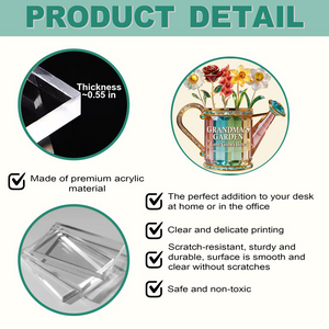 Personalized Grandma Birth Month Flowers Acrylic Plaque - Gifts For Grandma