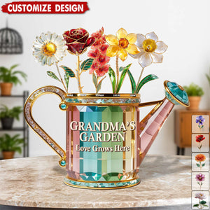 Personalized Grandma Birth Month Flowers Acrylic Plaque - Gifts For Grandma