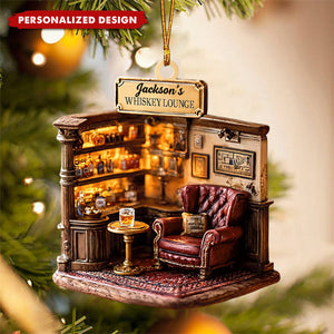 Personalized Whiskey Lounge Ornament-Gift for Whiskey Lovers