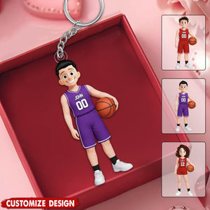 Personalized Basketball Keychain - Gift For Basketball Player