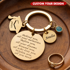 Personalized 2026 Graduation Keepsake: Gold /Silver Stainless Steel Keychain