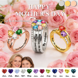 Personalized Birthstones Rings-Mother's Day Gift