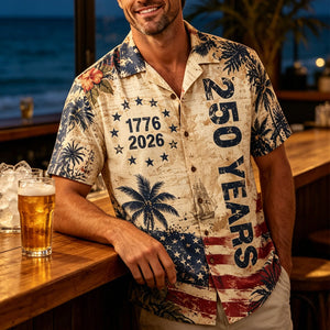 250 Years Vintage US Independence Day Aloha Shirt