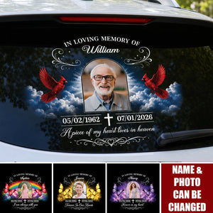 Forever in Our Hearts Personalized Memorial Car Decal - Custom Photo In Loving Memory Window Sticker for Family