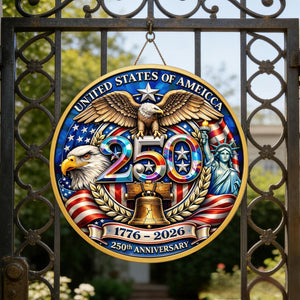 US 250th Anniversary Patriot Wood Sign
