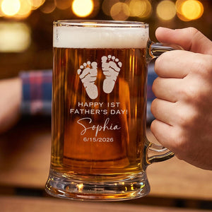 Personalized First Father's Day Beer Glass – Custom New Dad Gift