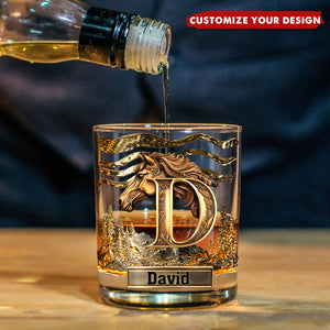 Love Horses - Personalized Horse Whiskey Glass