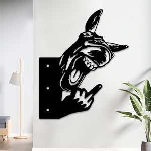 Peek-A-Boo Laughing Donkey Middle Finger Metal Sign
