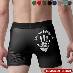 This A$$ Belongs To - Naughty Gifts For Husband, Boyfriend - Personalized Men's Boxer Briefs