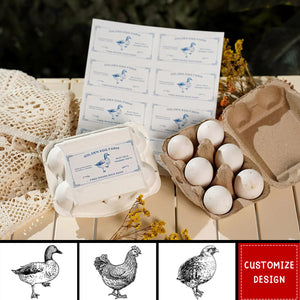 Personalized Sheet Fresh Chicken Duck Quail Egg Carton Labels Stickers - Gift for Farm Owners