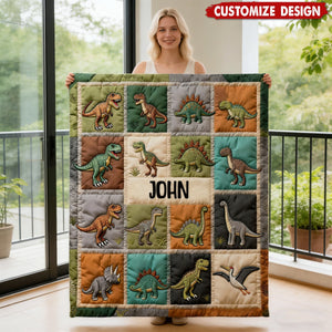 Love Dinosaur - Personalized Kid Blanket