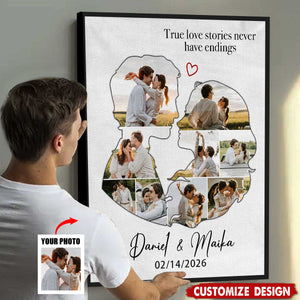 Personalized Couples Canvas Poster - Gift For Husband Wife, Couples