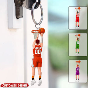 Personalized Shooting Basketball Keychain - Gift For Basketball Lovers