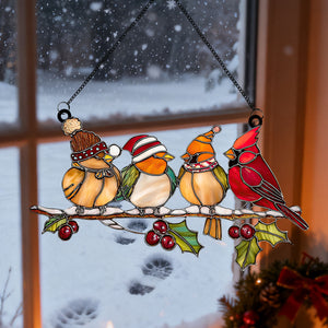 Christmas Birds Acrylic Window Suncatcher Ornament-Gift For Bird Lover