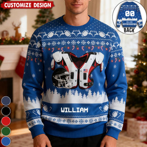 Personalized American Football Ugly Sweatshirt