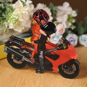 Motorcycle Kissing Doll Couple Personalized Acrylic Plaque