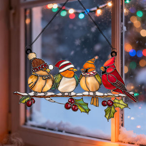 Christmas Birds Acrylic Window Suncatcher Ornament-Gift For Bird Lover