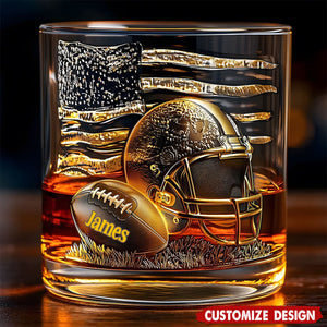 Whiskey And Football - Personalized Football Whiskey Decanter Set
