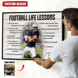 Custom Photo, Football Life Lessons-Personalized Poster, Gift For Football Lover
