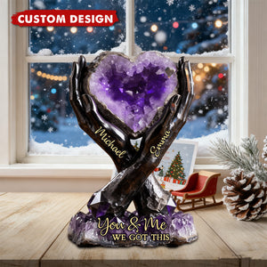 Personalized Couple Shaped Acrylic Plaque - You & Me We Got This