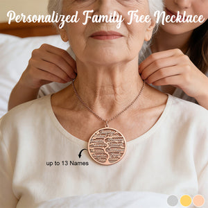 Personalized Family Tree Necklace-Gift for Mom Grandma
