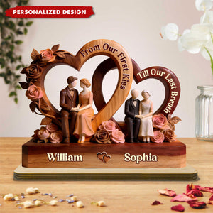 From Our First Kiss Till Our Last Breath-Personalized Wooden Plaque