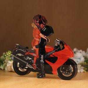 Motorcycle Kissing Doll Couple Personalized Acrylic Plaque