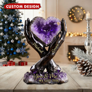 Personalized Couple Shaped Acrylic Plaque - You & Me We Got This