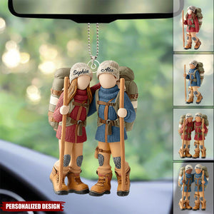 Hiking Partners For Life-Personalized Hiking Transparent Car Ornament