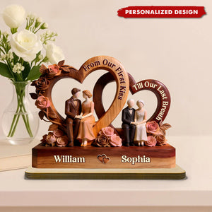 From Our First Kiss Till Our Last Breath-Personalized Wooden Plaque