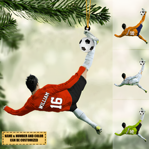 Custom Personalized Football/Soccer Lovers Acrylic Christmas Ornament, Gift For Football/Soccer lovers